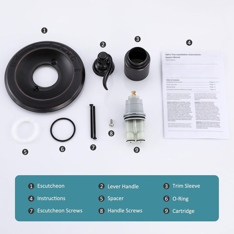 LOWCUS Pressure-Balancing Valve Trim Replacement for Delta BT14096-OB Windemere 14 Series, Oil Rubbed Bronze - Image 5