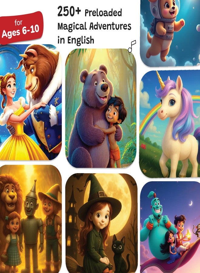 WonderBuddy صندوق القصص الصغير WonderBuddy StoryBox Mini، أكثر من 250 قصة مُحمّلة مسبقًا، ميكروفون كاريوكي للغناء، أضواء RGB، مكبر صوت بلوتوث للأطفال، لعبة موسيقية، ألعاب سرد القصص، هدية عيد ميلاد للفتيات من 6 إلى 10 سنوات - وحيد القرن مع ميكروفون - Image 2