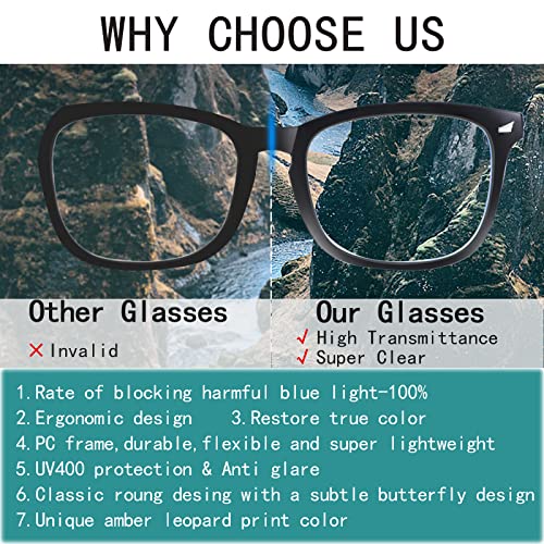 minlen Blue Light Blocking Glasses for Women or Men |Fashion UV Ray Filter Eyeglasses for Reading, PC and TV | Gaming Glasses Instantly Blocks Glare from Computers and Phone Screens (Black) - Image 5