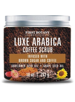 First Botany First Botany Body Scrub  Natural Exfoliating Sugar Scrub  Body and Face Souffle helps with Moisturizing Skin Acne Cellulite Dead Skin Scars Wrinkles 10 fl oz Brown Sugar  Coffee 
