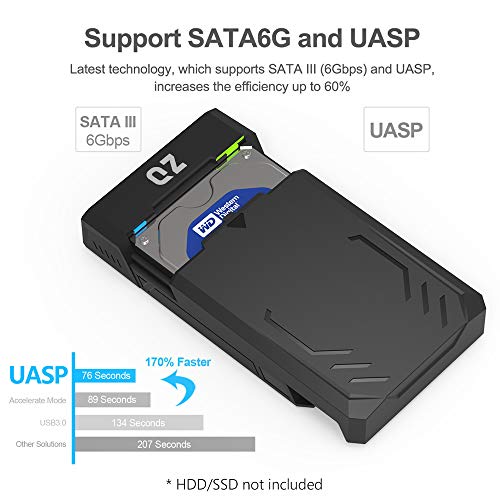 QZ 3.5 inch USB 3.1 SATA Hard Disk External Enclosure Case for 3.5/2.5 inch Black - Image 5