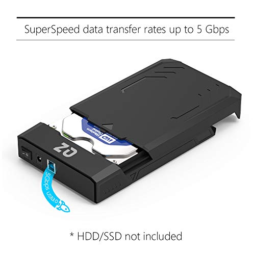 QZ 3.5 inch USB 3.1 SATA Hard Disk External Enclosure Case for 3.5/2.5 inch Black - Image 3