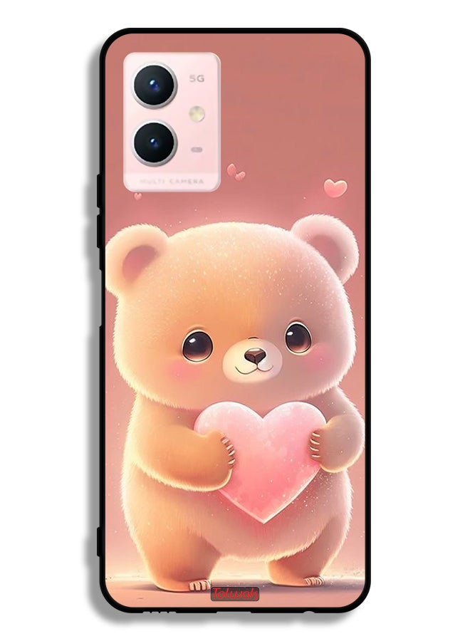 Tolwak Vivo Y33s 5G Protective Case Cover Cute Little Panda Holding Heart - Image 2