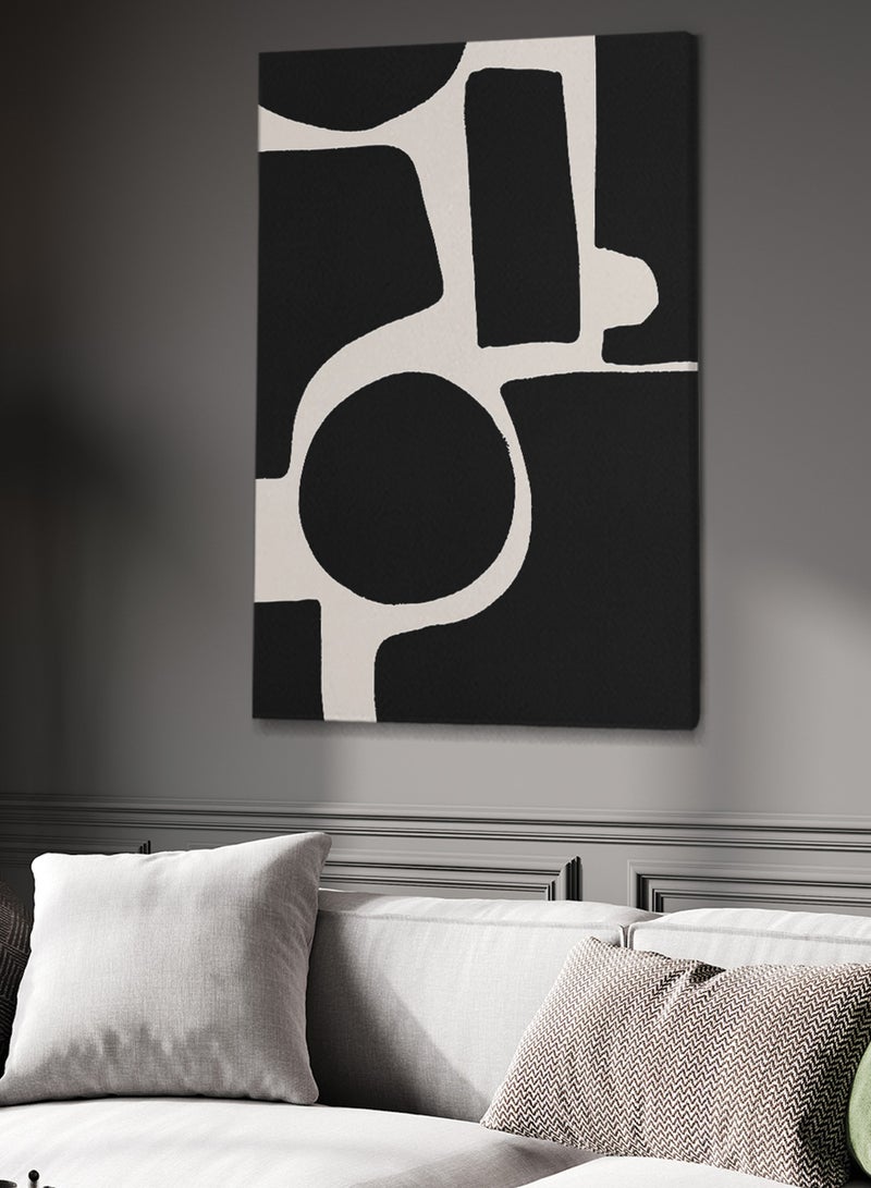 LOWHA Framed Canvas Wall Art Stretched Over Wooden Frame with Shapes Pattern Painting - Image 3