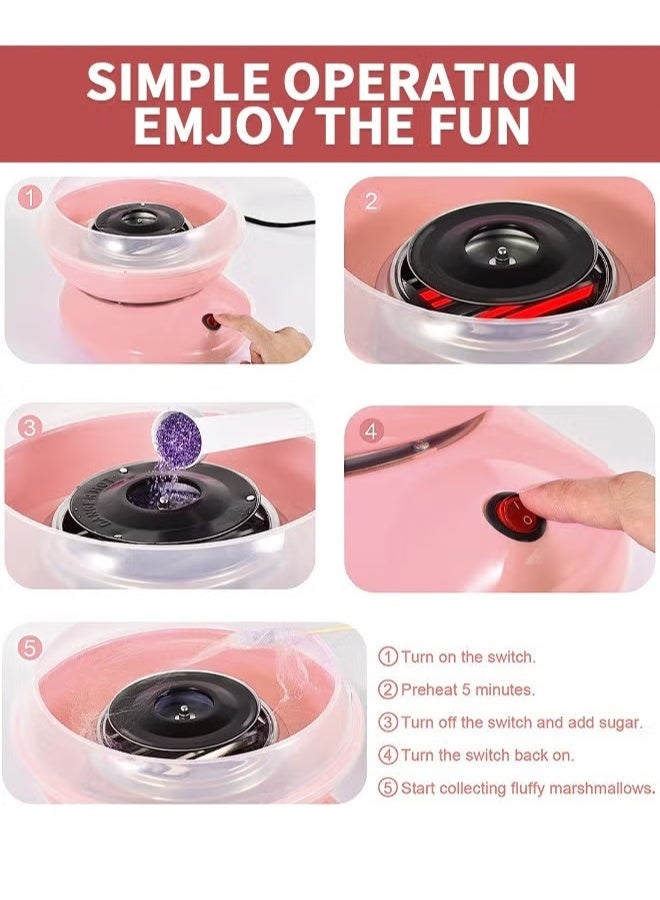 آلة الحلوى القطنية,صانع الحلوى القطنية المحمولة,آلة مارشمالو DIY مع لوحة كبيرة مقاومة للرش للمنزل سينما عيد ميلاد العائلة - Image 3