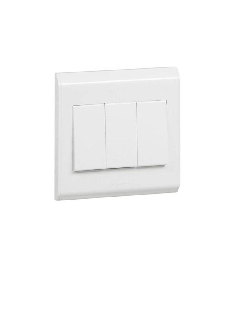 Legrand Legrand Belanko Single Pole Switch 617005-3 Gang - 2 Way, 10 A, 250 V (White)  - Image 2