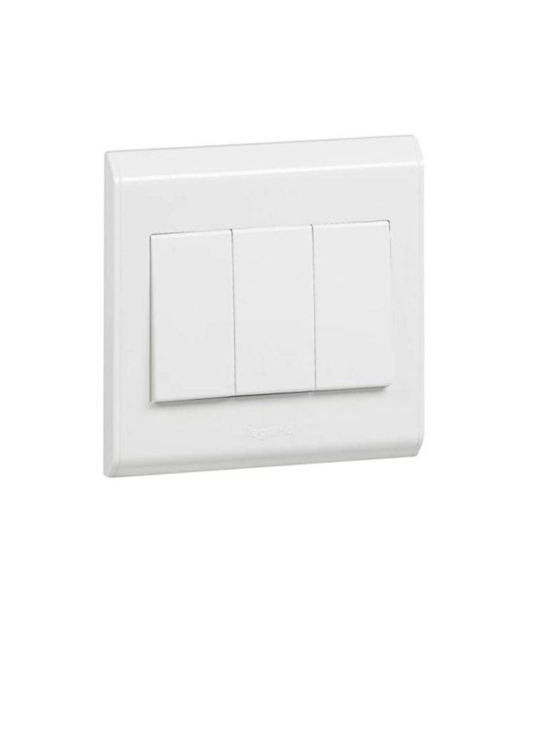Legrand Legrand Belanko Single Pole Switch 617005-3 Gang - 2 Way, 10 A, 250 V (White)  - Image 3