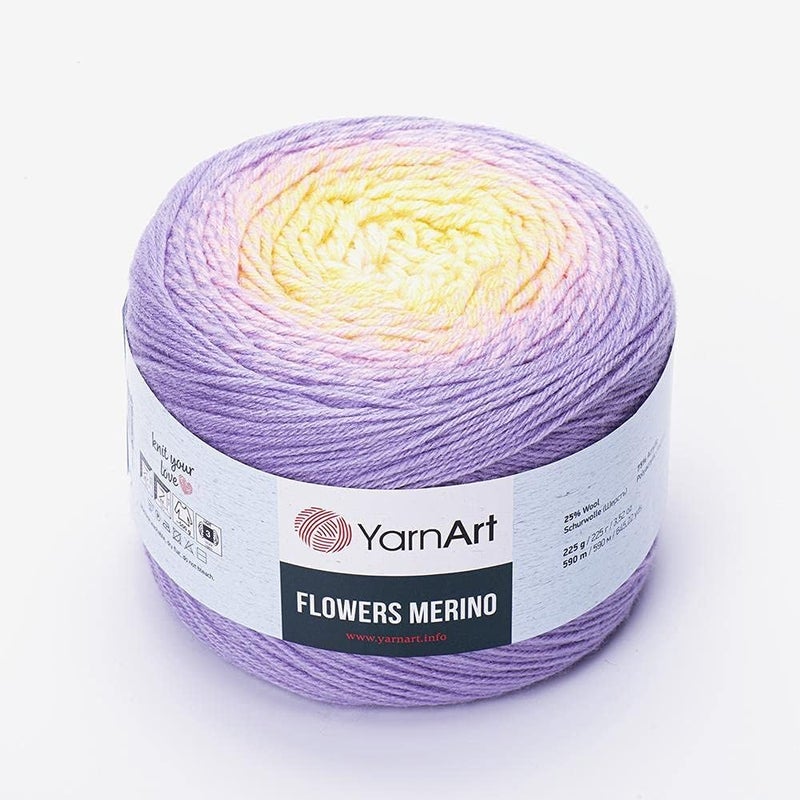 YarnArt Yarn Art Flowers Merino 25percent Wool 75percent Acrylic Multicolor Rainbow Crochet Winter Yarn 225 gr Length 645 Yards Yarn Weight 3 545 - Image 5