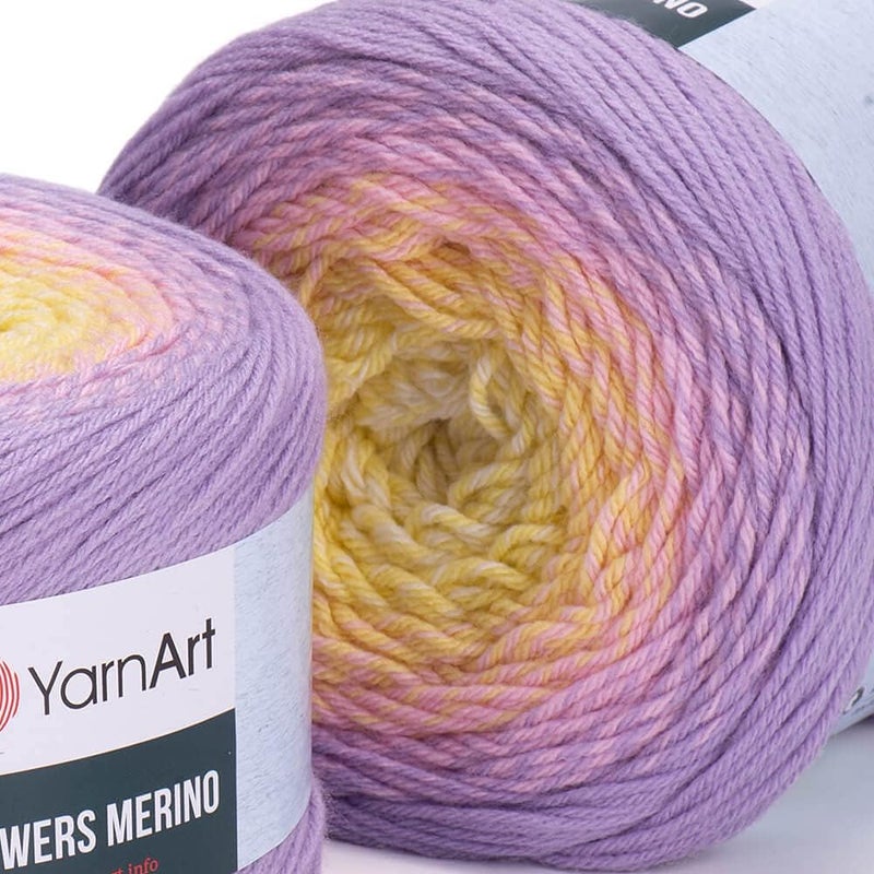 YarnArt Yarn Art Flowers Merino 25percent Wool 75percent Acrylic Multicolor Rainbow Crochet Winter Yarn 225 gr Length 645 Yards Yarn Weight 3 545 - Image 4
