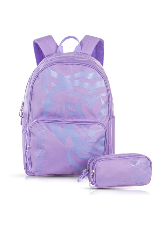 Hydrobrew Hydrobrew 18" Backpack & Double Wall Stainless Steel Water Bottle 500ml – Purple
