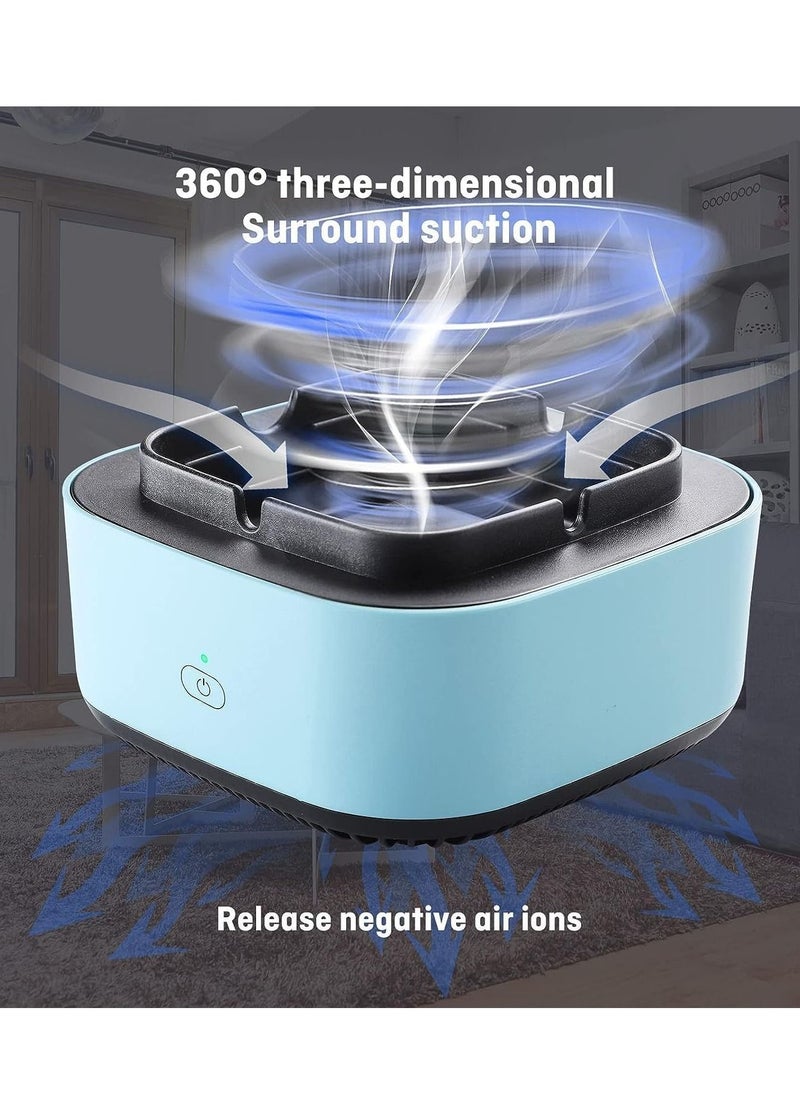 KASTWAVE - Smokeless Ashtrays for Car Indoor, 2 in 1 Air Purifier Multifunctional Negative Ion Air Fresher for Home,Office, Outdoor Blue - Image 1