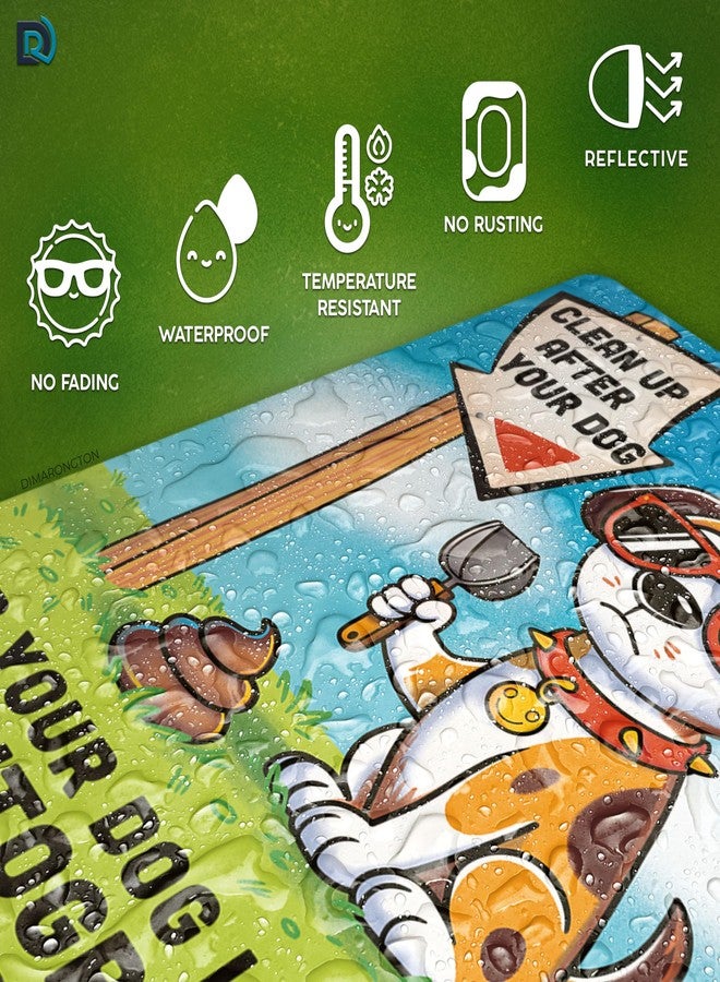 DIMARONGTON 2 PC Clean Up After Your Dog Signs - 8 x 12 Single-Sided Aluminum, 1 mm Thick - Image 2
