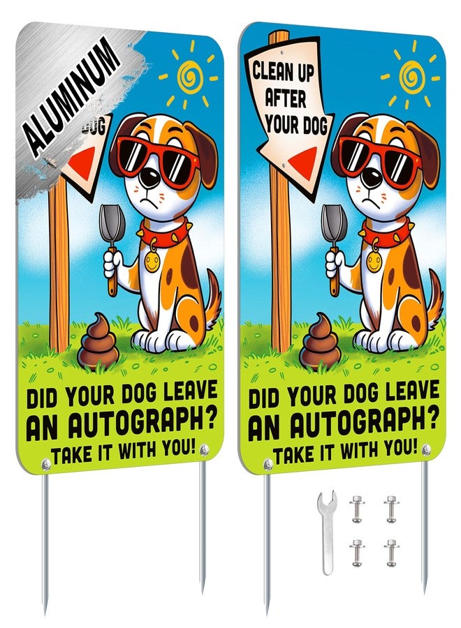 DIMARONGTON 2 PC Clean Up After Your Dog Signs - 8 x 12 Single-Sided Aluminum, 1 mm Thick - Image 1