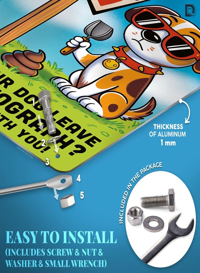 DIMARONGTON 2 PC Clean Up After Your Dog Signs - 8 x 12 Single-Sided Aluminum, 1 mm Thick - Image 4