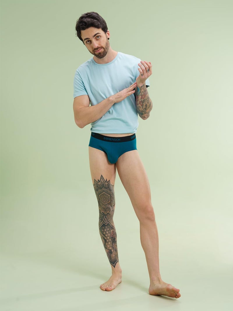 DAMENSCH Mens Premium Cotton Solid Briefs ReFRSH Single of Peppermint Powered-Pack of 2-Loyal Maroon,Sailor Blue-Medium - Image 3