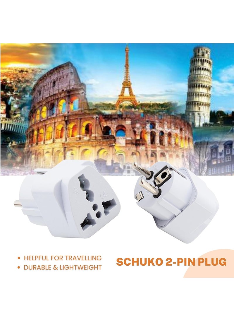 HI PLASST PINS N PLUGS HiPLASST India to EuropeGermany Travel Adapter Plug Converter Type ETypeF Universal Socket 2pin to 3pin Conversion Plug for Austria France Europe Russia Pack of 2GermanyEurope Pin  - Image 4