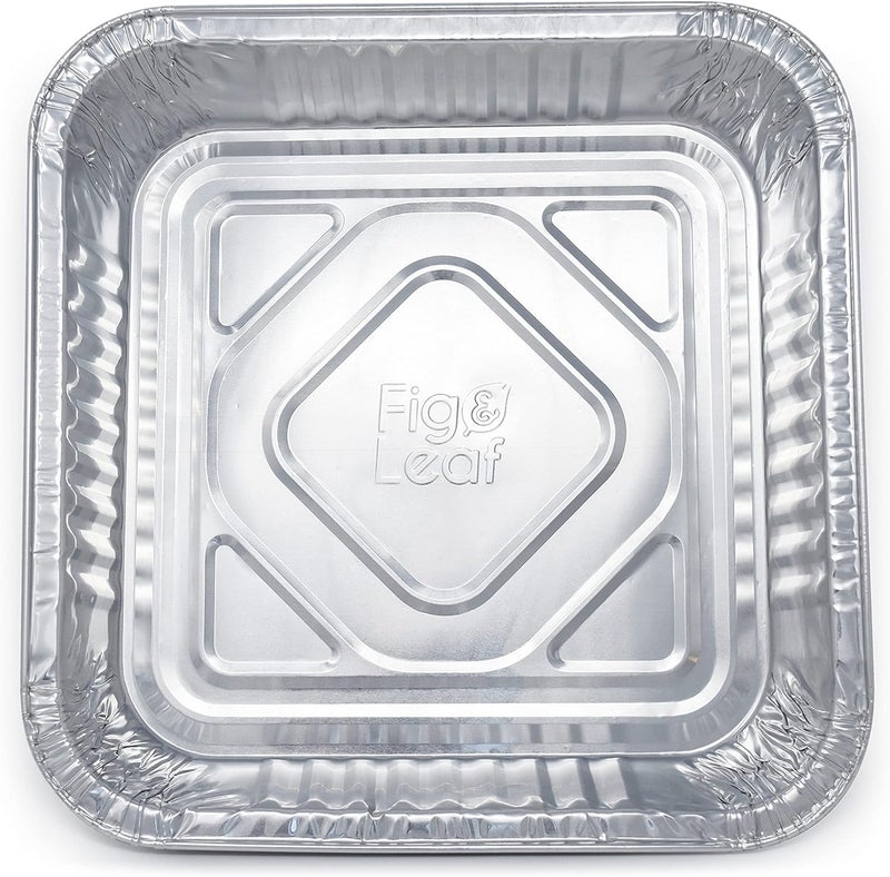 Fig & Leaf [300 Pack - 8” x 8”] Square Baking Cake Pans| Heavy Duty l Disposable Aluminum Foil Tins l Portable Food Containers l Perfect for Roasting Toaster Oven Broiling Cooking - Image 5