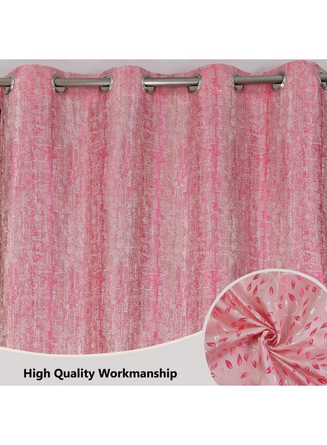 FRESH FROM LOOM Curtains 12 Feet Long Set of 3 Window Parda | Floral Room Darkening Curtains for Living Room Bedroom with Eyelets Ring Parde Screens (Set of 3 |Pink) - Image 4