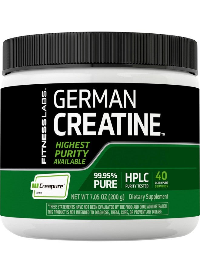 Fitness Labs German Creatine Powder | 7.05 oz | 39 Servings | Creapure | Monohydrate Powder | Non-GMO, Gluten Free Supplement
