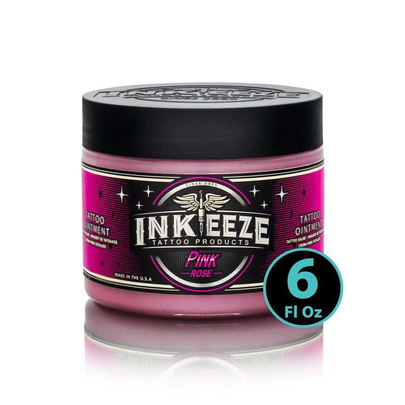 INK-EEZE Pink Tattoo Ointment for Artists and Aftercare, Essential Oils, Vegan, Cruelty Free, Made in USA, Bubble Gum, 6oz - Image 1