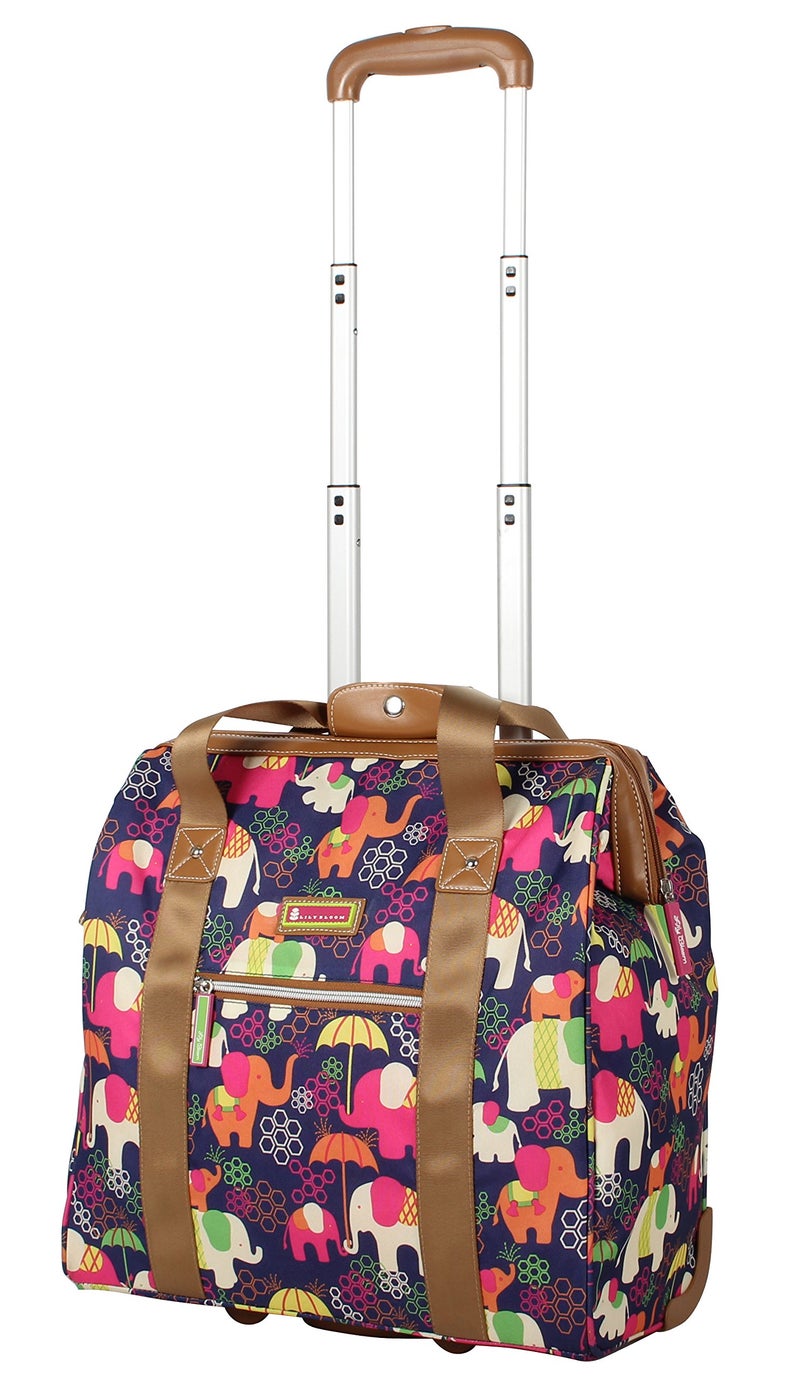 Lily Bloom Design Pattern Carry on Bag Wheeled Cabin Tote (Elephant Rain) - Image 5
