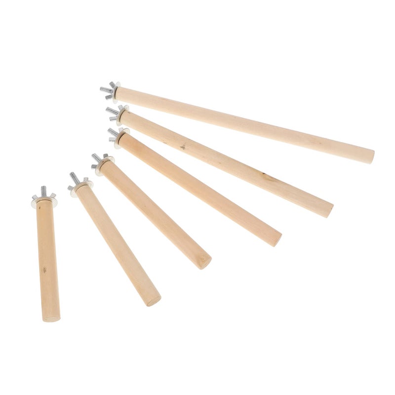 6Pcs Natural Wood Bird Perch Sticks For Parrots Parakeets Cockatiels Cage Accessories - Image 2
