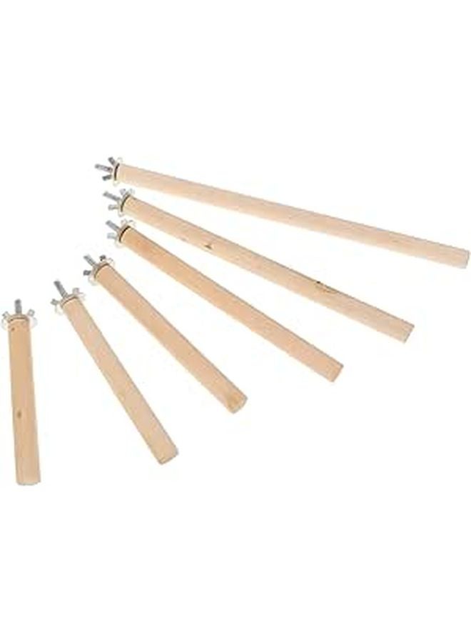 6Pcs Natural Wood Bird Perch Sticks For Parrots Parakeets Cockatiels Cage Accessories - Image 1