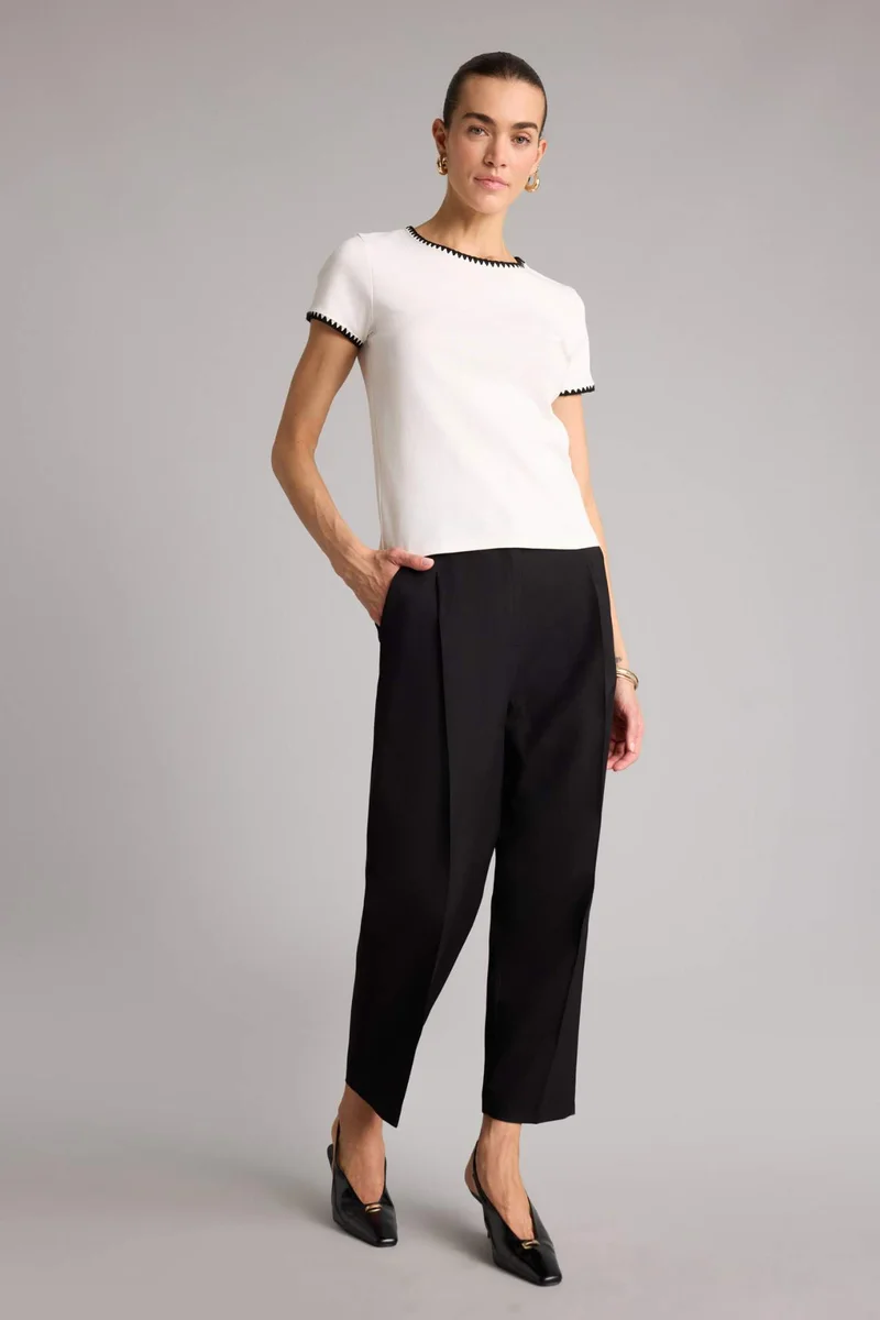 ديفاكتو Straight Fit Regular Hem Zipper modal Trousers