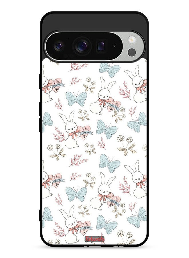 Tolwak Google Pixel 9 Pro Protective Case Cover Rabbit And Butterflies - Image 1