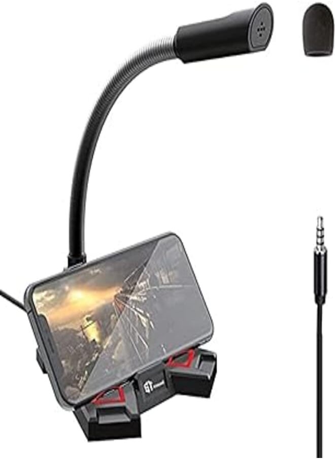 Generic Standard GM-M03 Stereo Desktop Microphone Streaming - Mobile Holder -3.5mm/2m Cable For PC 