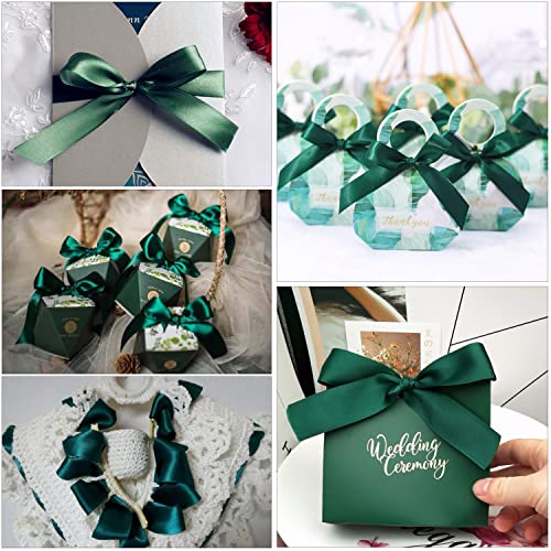 HLOMVE Solid Color Dark Green Satin Ribbon, 1-1/2 Inches x 25 Yards Fabric Satin Ribbon for Gift Wrapping, Crafts, Hair Bows Making, Wreath, Wedding Party Decoration and Other Sewing Projects - Image 4