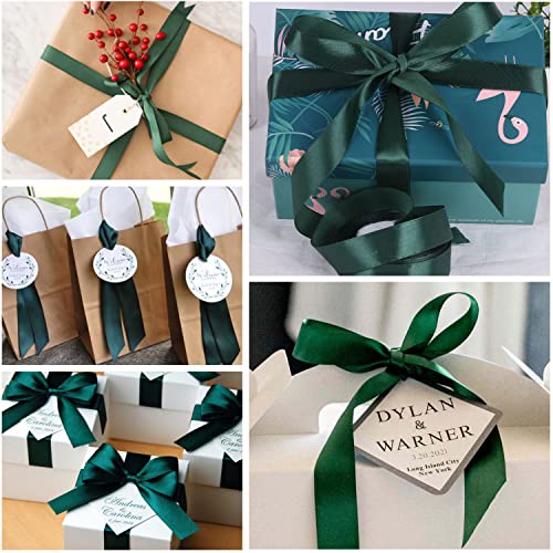 HLOMVE Solid Color Dark Green Satin Ribbon, 1-1/2 Inches x 25 Yards Fabric Satin Ribbon for Gift Wrapping, Crafts, Hair Bows Making, Wreath, Wedding Party Decoration and Other Sewing Projects - Image 3
