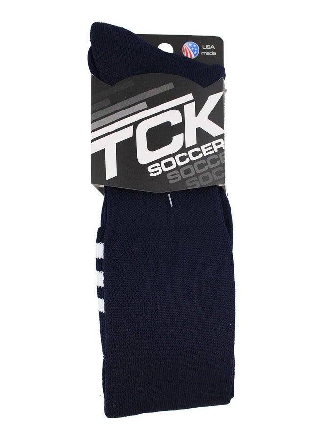 TCK Soccer Socks with Stripes Fold Down Premier (Navy/White, Large) - Image 3