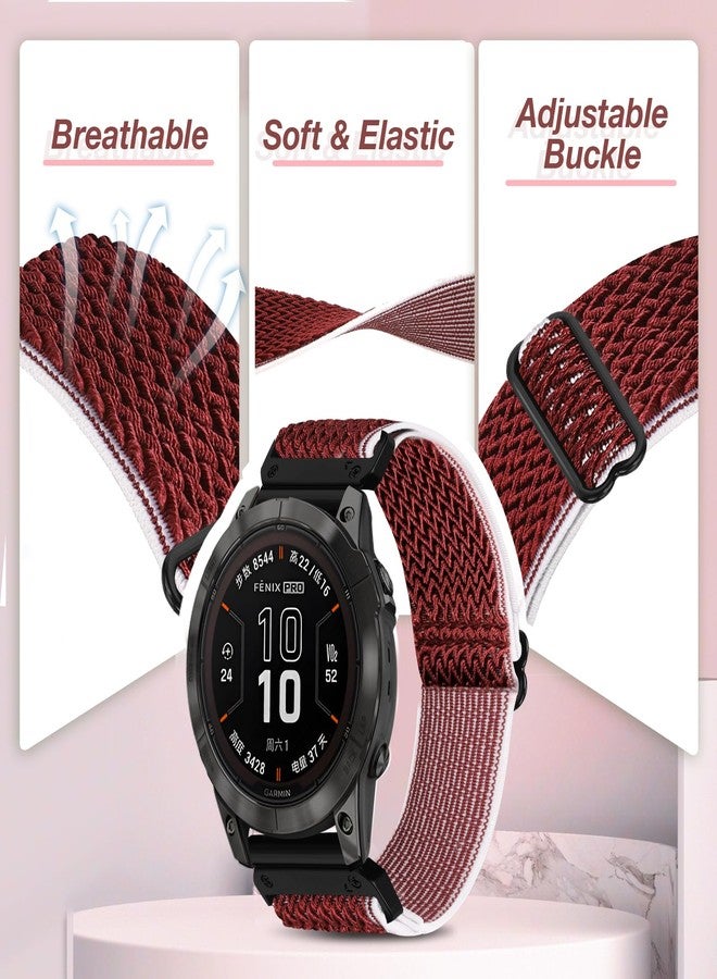 Acortjl 26mm Elastic Watch Bands Compatible for Garmin Fenix 8 51mm/Tactix 8 51mm/Enduro/2X/epix Pro 51mm, Quickfit Nylon Band for Fenix 7X/6X Pro/5X Plus/3/Tactix/Descent MK2i Smartwatches - Image 5