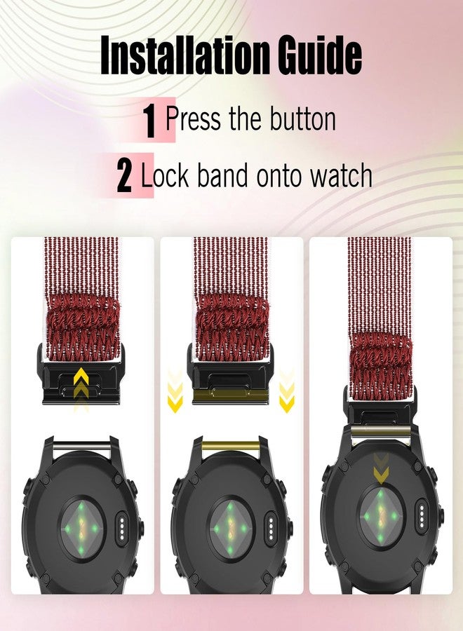 Acortjl 26mm Elastic Watch Bands Compatible for Garmin Fenix 8 51mm/Tactix 8 51mm/Enduro/2X/epix Pro 51mm, Quickfit Nylon Band for Fenix 7X/6X Pro/5X Plus/3/Tactix/Descent MK2i Smartwatches - Image 4