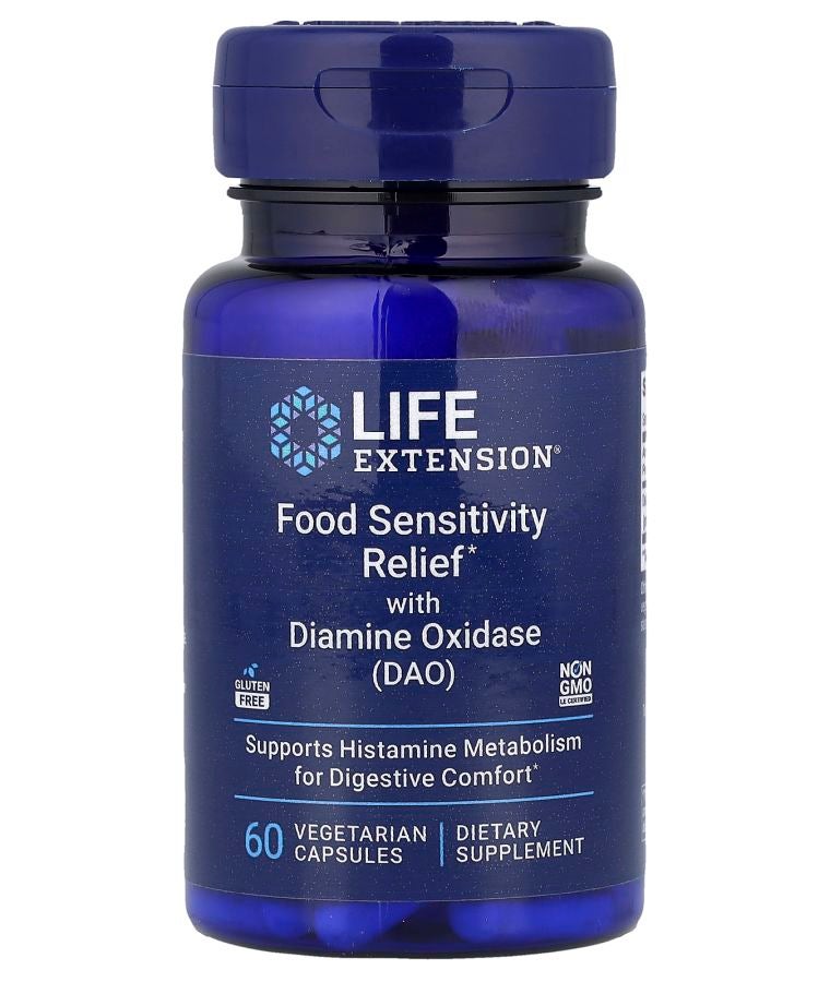 تخفيف حساسية الطعام مع دايامين أوكسيداز (DAO) 60 كبسولة نباتية (4.3 ملغ لكل كبسولة)
