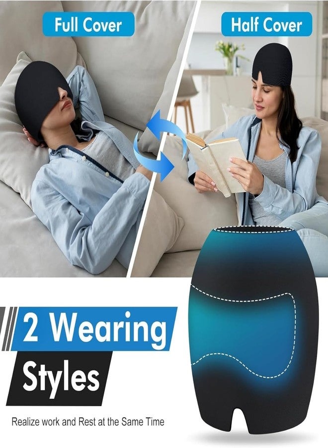 PAVANTIQUE Migraine Relief Cap Hot & Cold Therapy Gel Head Wrap for Headache, Tension, Stress & Eye Comfort, Reusable Flexible Ice Pack Head Cap with 360° Coverage, One Size Fits Most, Black - Image 3