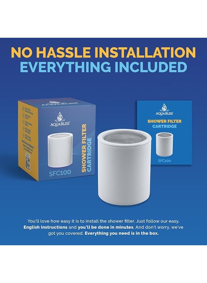 AquaBliss Replacement Cartridge SFC100 High Output Multi Stage Revitalizing Shower Filter – Reduces Chemicals & Chlorine - Restores PH Balance, Glowing Skin, Strong Nails & Shimmering Hair - Image 4