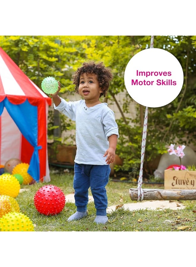 Edushape The Original Sensory Ball for Baby - 4" See-Through Primary Color Baby Ball That Helps Enhance Gross Motor Skills for Kids Aged 6 Months & Up - Stocking Stuffer, Colorful, Unique Toddler Ball - Image 1
