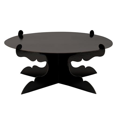 ROSYJUNE 12 inch One Tier Cardboard Cake Stand,Black Cupcake Stand for Birthday Wedding DIY Dessert Decoration - Image 1