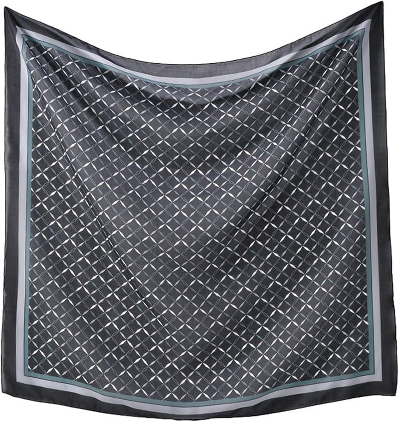 Square Neck Scarf Polyester Large Neckerchief Color 9 Stylish Print Unique Hemming Fashionable Everyday Wear - Image 2