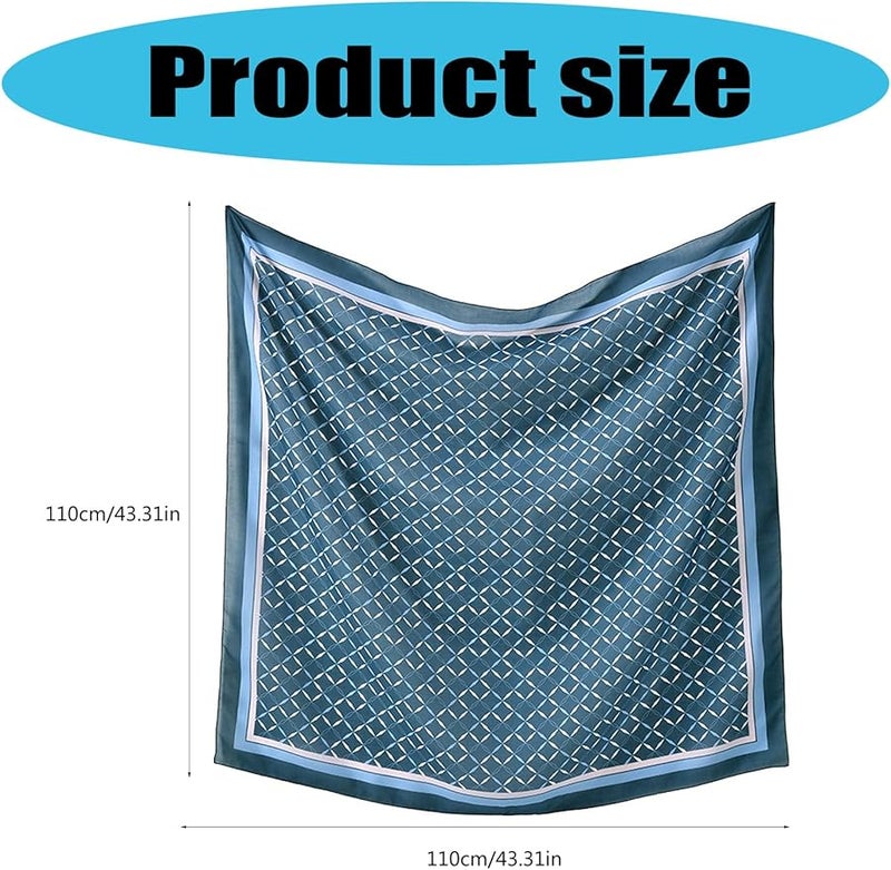 Square Neck Scarf Polyester Large Neckerchief Color 9 Stylish Print Unique Hemming Fashionable Everyday Wear - Image 4