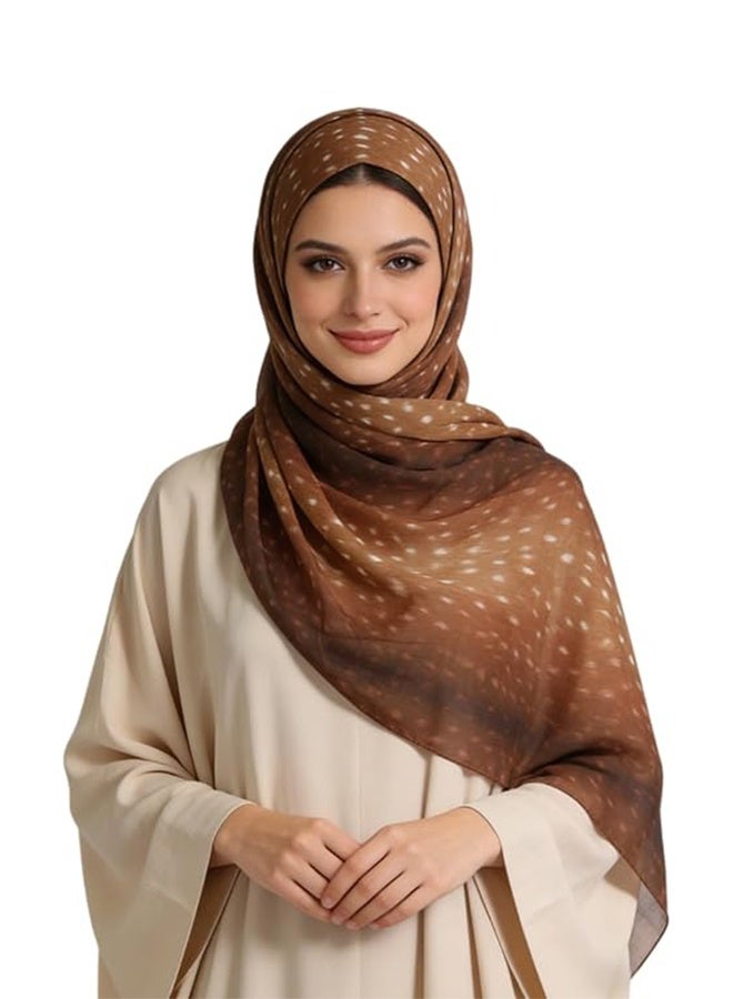 Instant Hijab Scarf for Women, Watercolour Floral Printed Soft Modal Cotton Head Wraps Long Shawl - Image 1