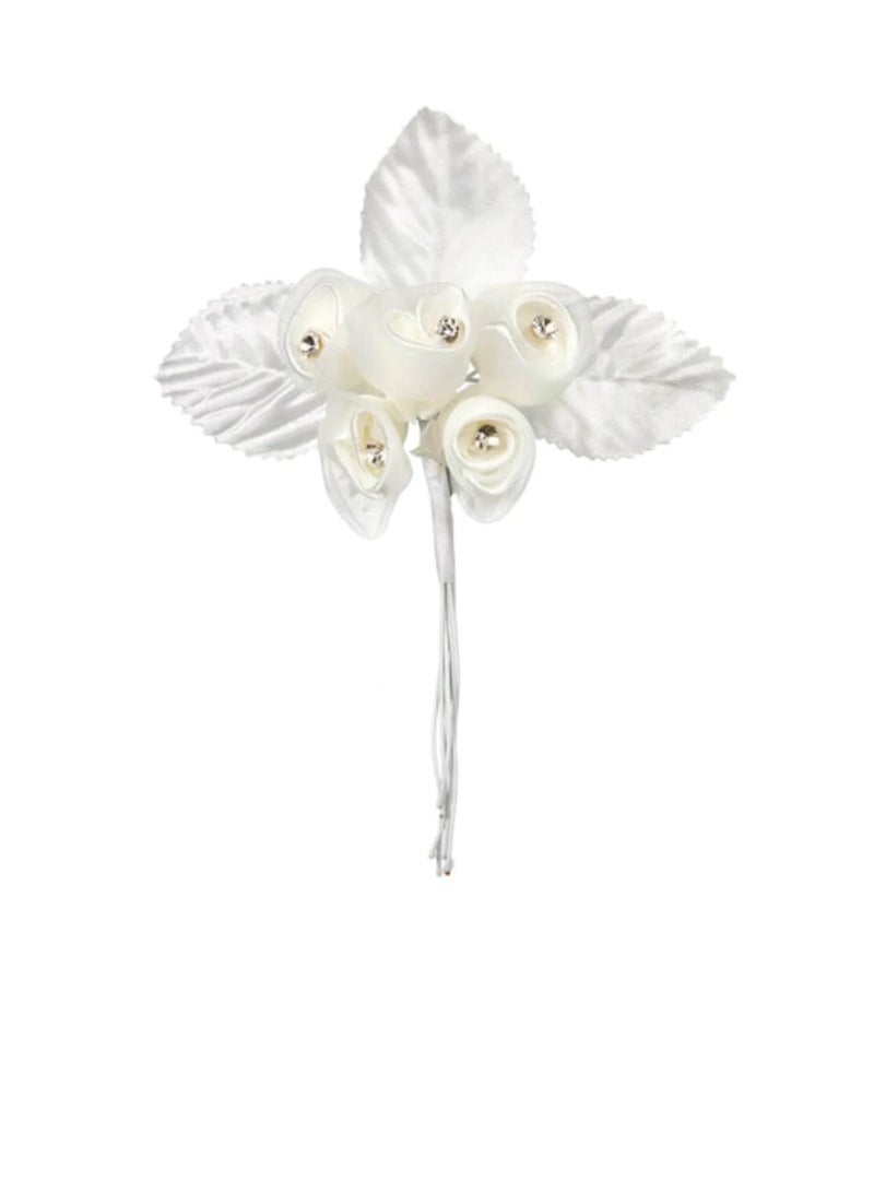 كريم مراكز حجر الراين الشفاف والساتان ، 6 حزم - Image 2