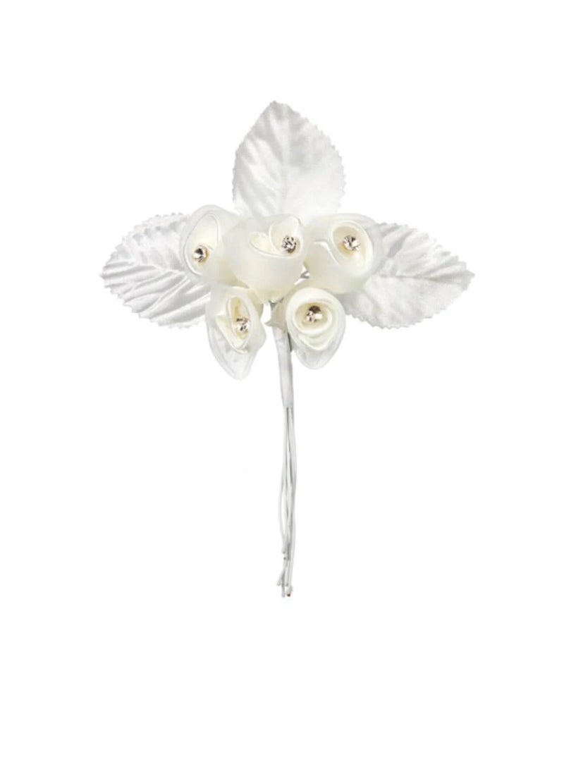 كريم مراكز حجر الراين الشفاف والساتان ، 6 حزم - Image 1