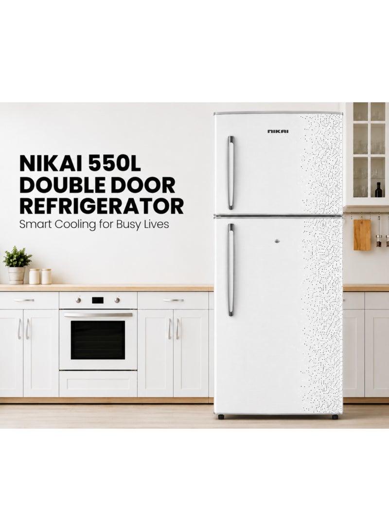 NIKAI 550L Gross / 403L Net Capacity Top Mount Double Door Refrigerator | Energy Efficient, R600a Gas, Defrost, Silent Operation, Adjustable Thermostat, Lock & Key, Magic Color Finish, Large Capacity Fridge, Best for Medium & Big family & Hotel apartments - NRF550DN3M NRF550DN3M Magic - Image 2