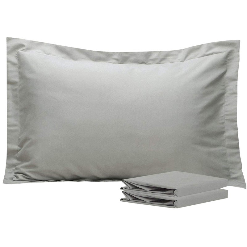 إن تي باي NTBay Queen Pillow Shams - 2 Pack Microfiber 20x30 Coverings - Super Super and Dozy Growner Resistant 20x30 Indcses Oxford Plowcases Smoky Gray  - Image 1
