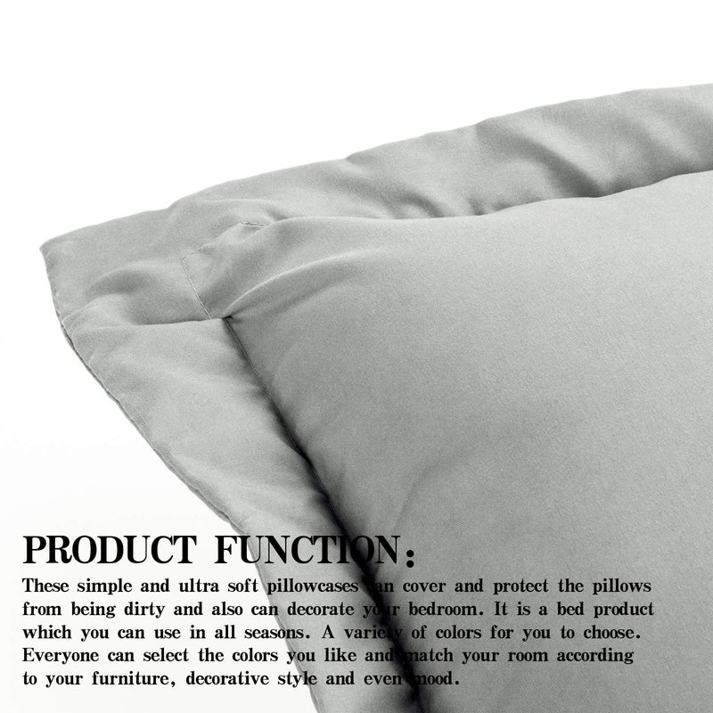 إن تي باي NTBay Queen Pillow Shams - 2 Pack Microfiber 20x30 Coverings - Super Super and Dozy Growner Resistant 20x30 Indcses Oxford Plowcases Smoky Gray  - Image 4
