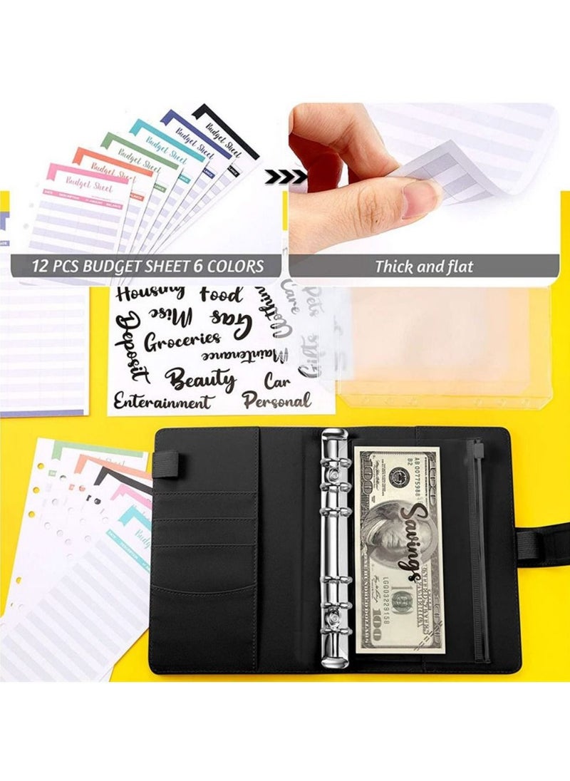 Generic A6 Loose-Leaf Folder Hand Account Book Macaron Notebook Leather Book Cash Budget Book  - Image 2