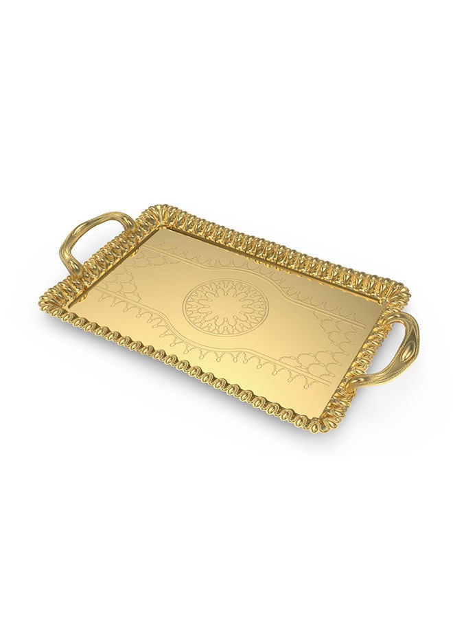 Alsaif مجموعة صواني تقديم من الحديد الصلب راجين ذهبية - Image 2